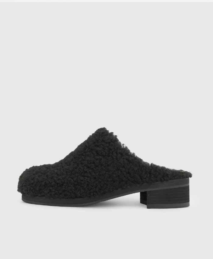 shearling Chubby shoes Bloafer Black