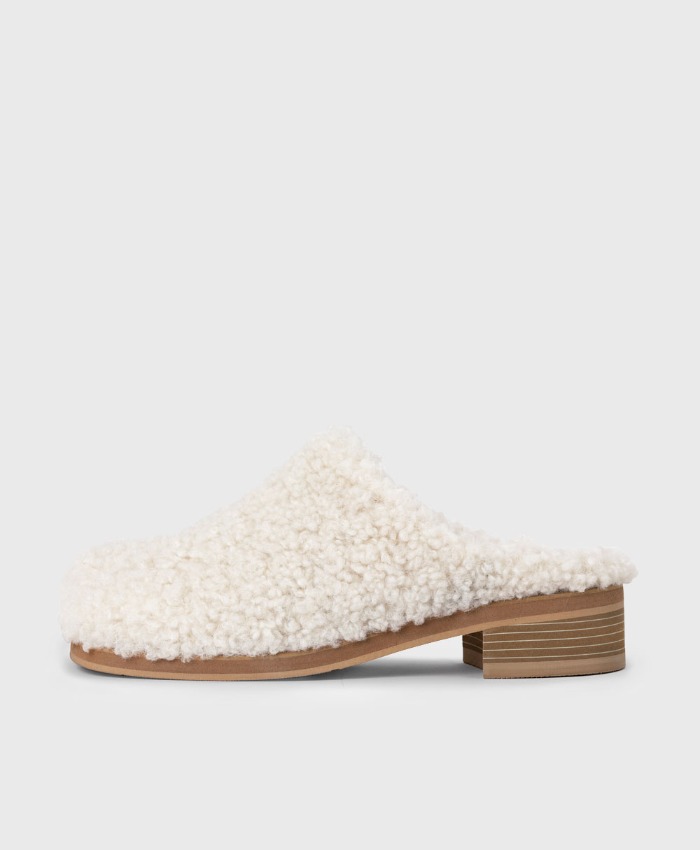 shearling Chubby shoes Bloafer Ivory